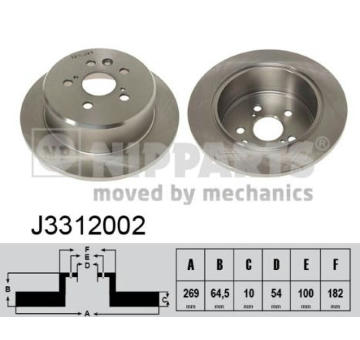 Brzdový kotouč NIPPARTS J3312002