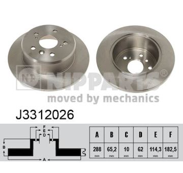 Brzdový kotouč NIPPARTS J3312026