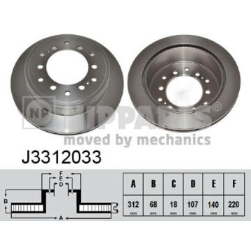 Brzdový kotouč NIPPARTS J3312033