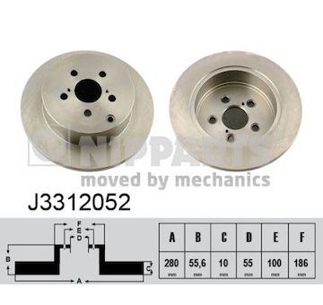 Brzdový kotouč NIPPARTS J3312052