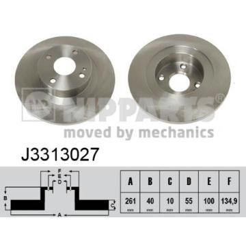 Brzdový kotouč NIPPARTS J3313027