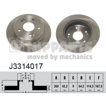 Brzdový kotouč NIPPARTS J3314017