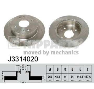 Brzdový kotouč NIPPARTS J3314020