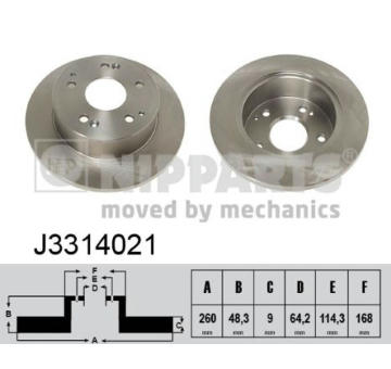 Brzdový kotouč NIPPARTS J3314021