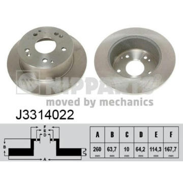 Brzdový kotouč NIPPARTS J3314022