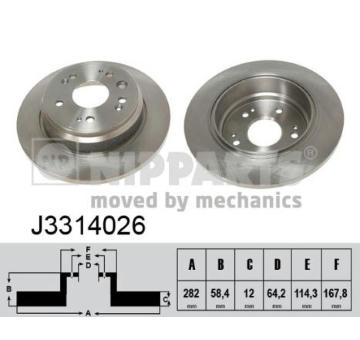 Brzdový kotouč NIPPARTS J3314026