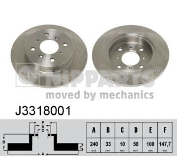 Brzdový kotouč NIPPARTS J3318001