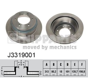 Brzdový kotouč NIPPARTS J3319001