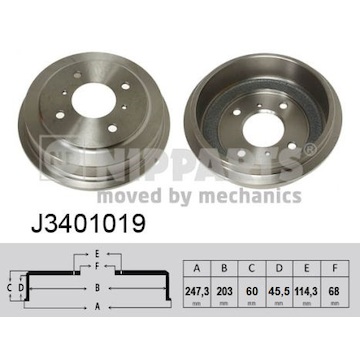 Brzdový buben NIPPARTS J3401019