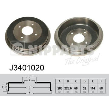 Brzdový buben NIPPARTS J3401020
