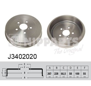 Brzdový buben NIPPARTS J3402020