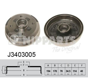 Brzdový buben NIPPARTS J3403005