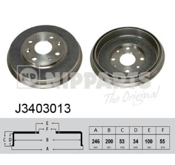 Brzdový buben NIPPARTS J3403013