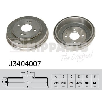 Brzdový buben NIPPARTS J3404007