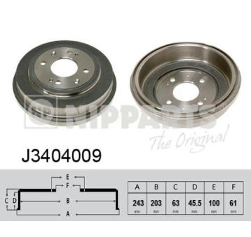 Brzdový buben NIPPARTS J3404009