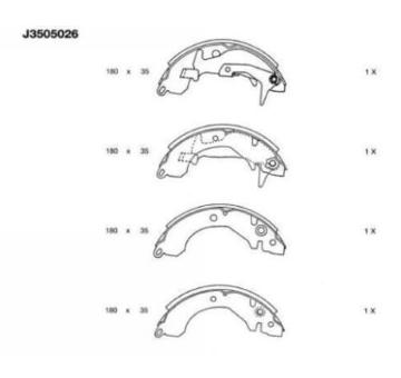 Sada brzdových čelistí NIPPARTS J3505026