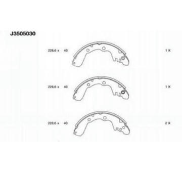Sada brzdových čelistí NIPPARTS J3505030