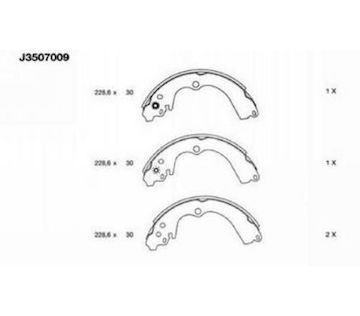 Sada brzdových čelistí NIPPARTS J3507009