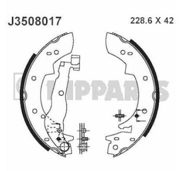 Sada brzdových čelistí NIPPARTS J3508017