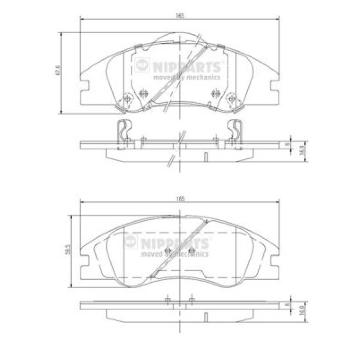 Sada brzdových destiček, kotoučová brzda NIPPARTS J3600326