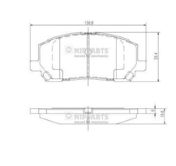 Sada brzdových destiček, kotoučová brzda NIPPARTS J3602118