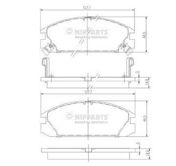 Sada brzdových destiček, kotoučová brzda NIPPARTS J3604018