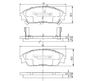 Sada brzdových destiček, kotoučová brzda NIPPARTS J3604023