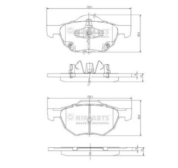 Sada brzdových destiček, kotoučová brzda NIPPARTS J3604064