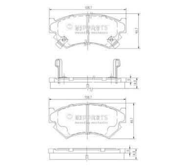 Sada brzdových platničiek kotúčovej brzdy NIPPARTS J3607007