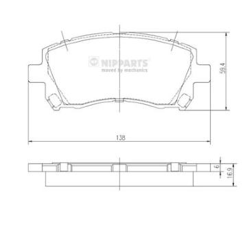 Sada brzdových destiček, kotoučová brzda NIPPARTS J3607013