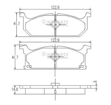Sada brzdových destiček, kotoučová brzda NIPPARTS J3608004