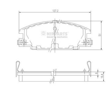 Sada brzdových destiček, kotoučová brzda NIPPARTS J3609004