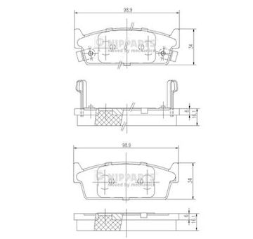 Sada brzdových destiček, kotoučová brzda NIPPARTS J3611024