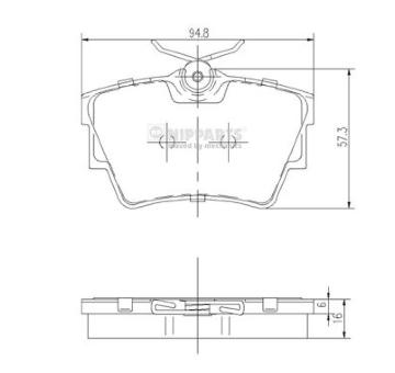 Sada brzdových platničiek kotúčovej brzdy NIPPARTS J3611047