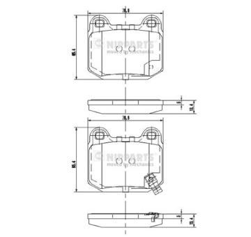 Sada brzdových destiček, kotoučová brzda NIPPARTS J3611049