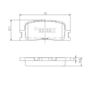 Sada brzdových destiček, kotoučová brzda NIPPARTS J3612024