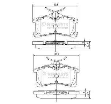 Sada brzdových destiček, kotoučová brzda NIPPARTS J3612026