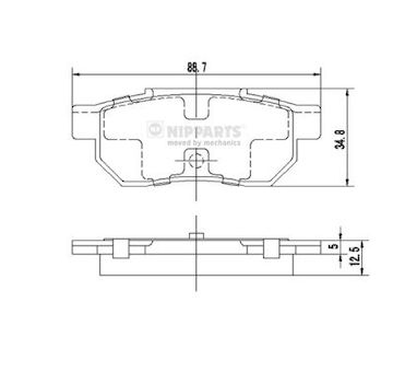 Sada brzdových destiček, kotoučová brzda NIPPARTS J3614002