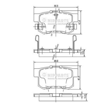 Sada brzdových destiček, kotoučová brzda NIPPARTS J3614008