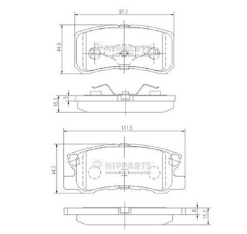 Sada brzdových destiček, kotoučová brzda NIPPARTS J3615010