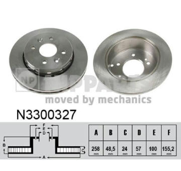 Brzdový kotouč NIPPARTS N3300327