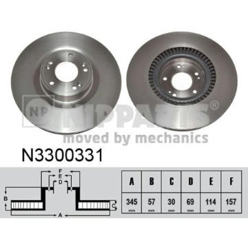 Brzdový kotúč NIPPARTS N3300331
