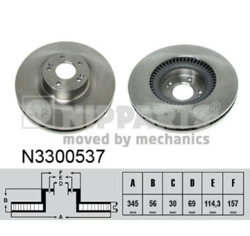 Brzdový kotouč NIPPARTS N3300537