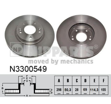 Brzdový kotúč NIPPARTS N3300549