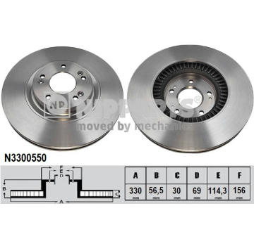 Brzdový kotouč NIPPARTS N3300550