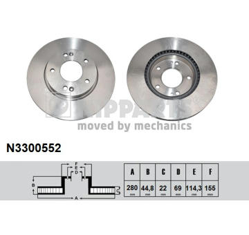 Brzdový kotouč NIPPARTS N3300552