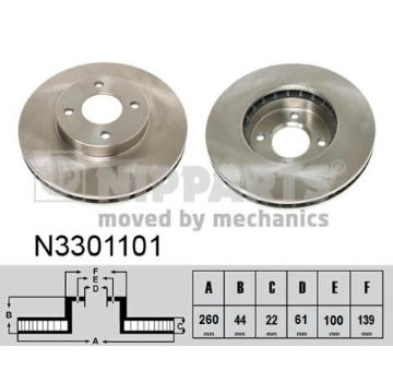 Brzdový kotouč NIPPARTS N3301101