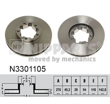 Brzdový kotouč NIPPARTS N3301105