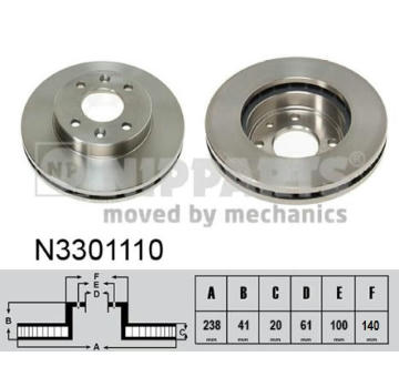 Brzdový kotouč NIPPARTS N3301110
