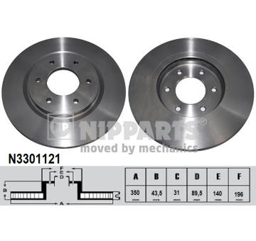 Brzdový kotúč NIPPARTS N3301121